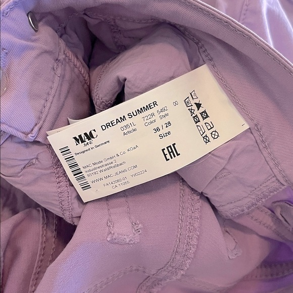 MAC Jeans Dream Summer Wonderlight Slim Leg Jeans- NWT - Lilac- 8US / 38German - Picture 7 of 16